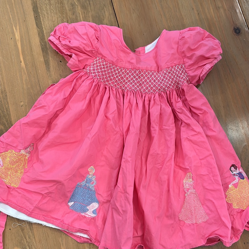 Pink Kids Dress with Princess Embroidery